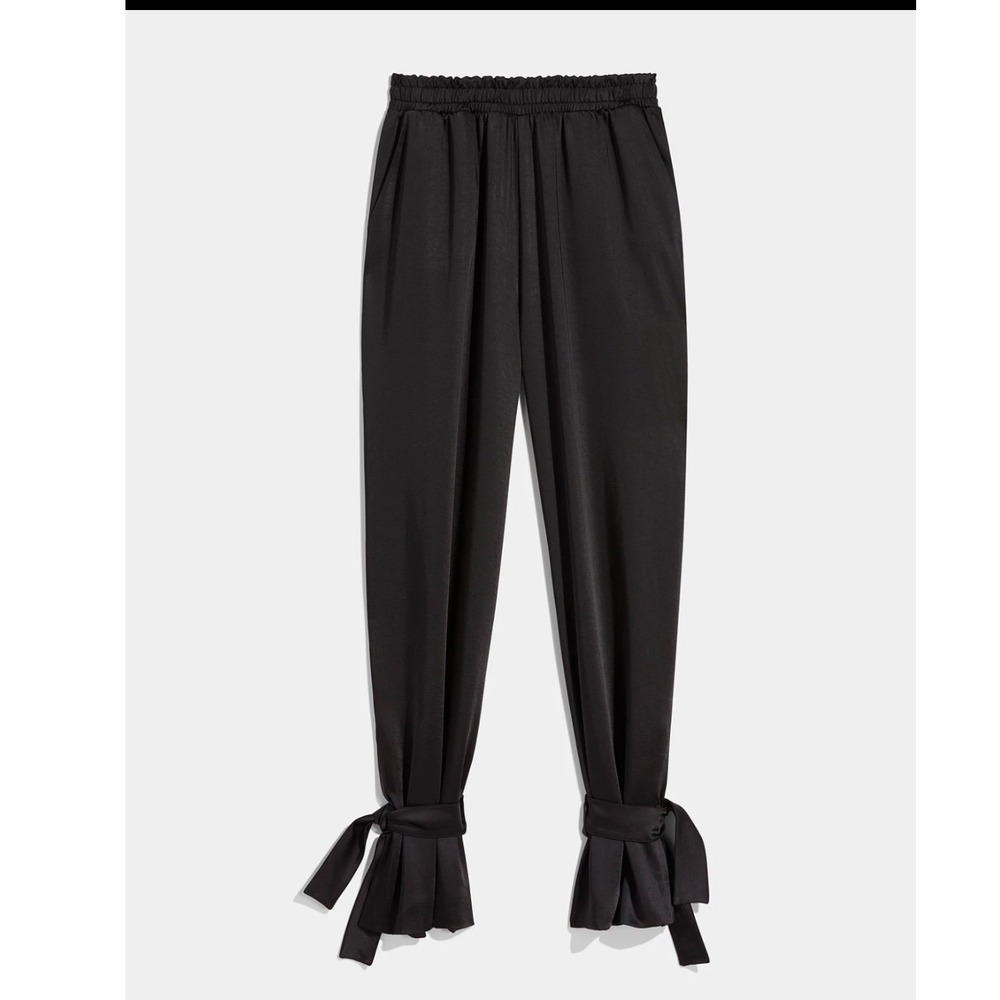 GSTQ women satin ribbon pant tie ankle‎